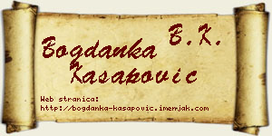 Bogdanka Kasapović vizit kartica